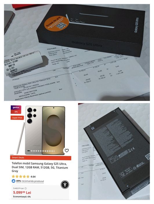 Samsung Galaxy S25 Ultra 5G (Gray) 512GB / Factură și Garanție Sigilat