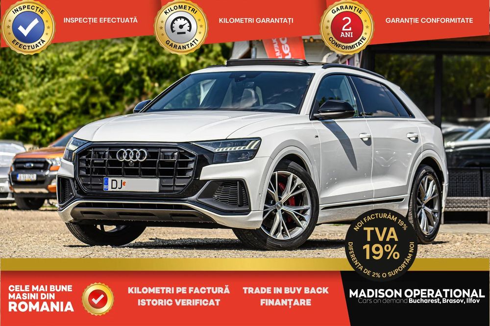 Audi Q8 S-Line, Perne, Panoramic, Ventilatie, Matrix , BangOlufsen, soft close