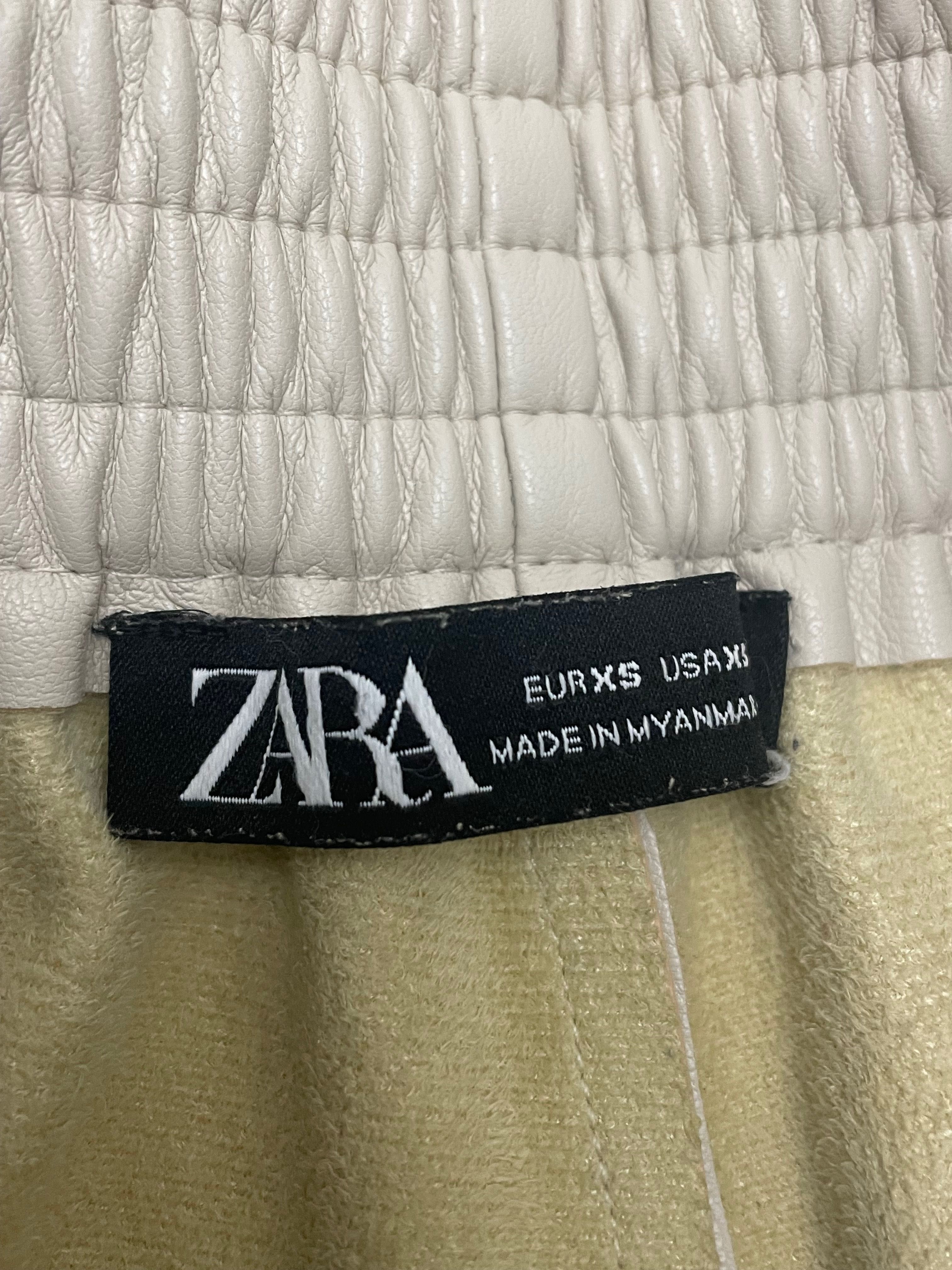 Zara дамски панталон еко кожа, p.XS/S