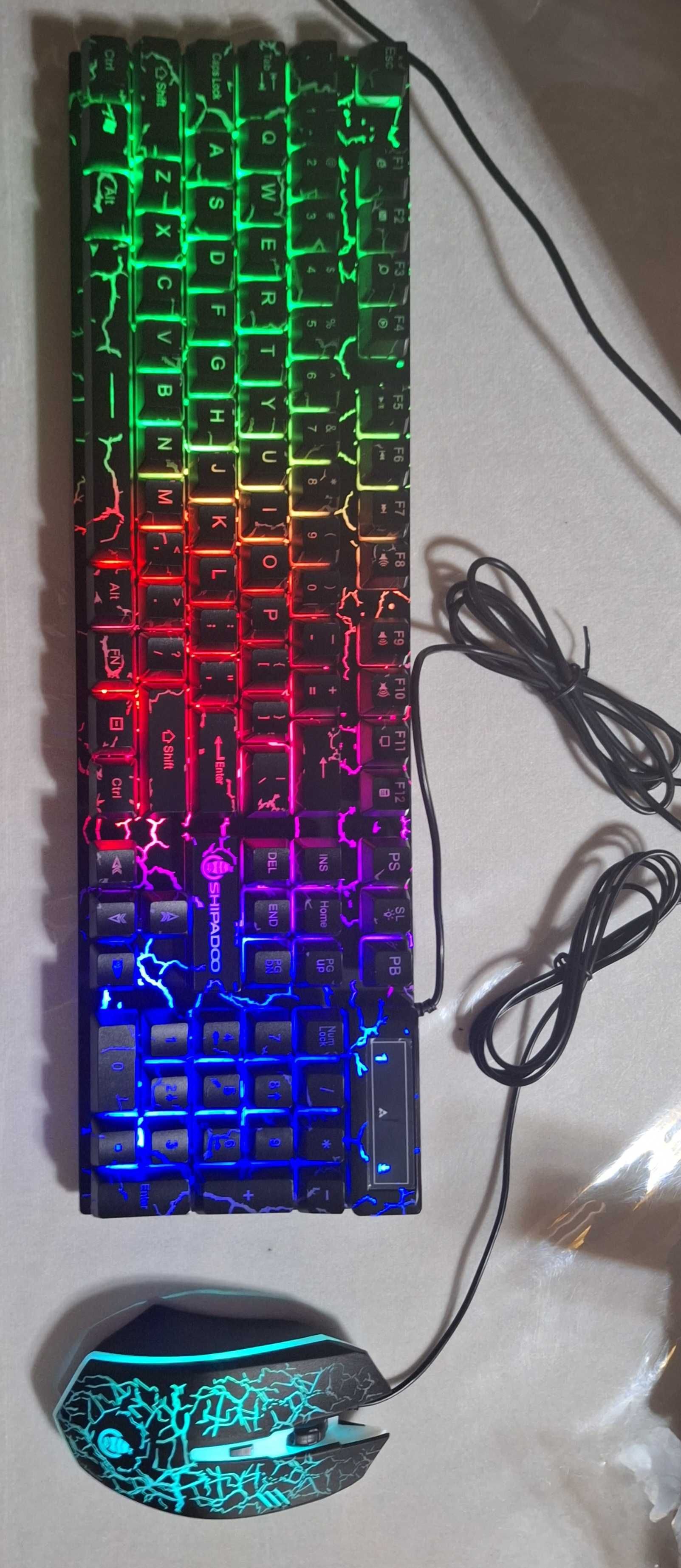 Новый комплект мышь и клавиатура shipadoo проводная с RGB подсветкой