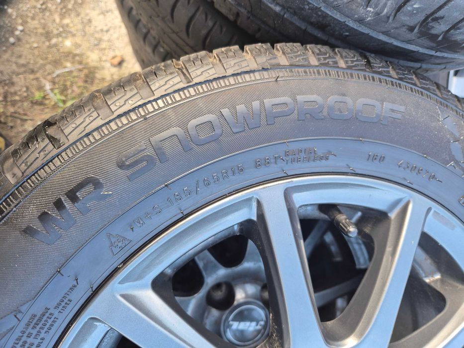 Roti Jante Aliaj + Anvelope IARNA 4x100 185/65/15 Dacia Logan Sandero