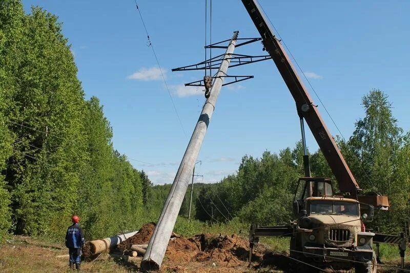 монтаж сталба(опора),трансформатор