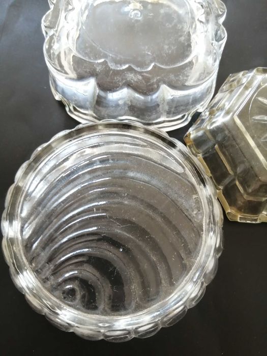 Set de 3 scrumiere sticla vintage de colectie colectionari