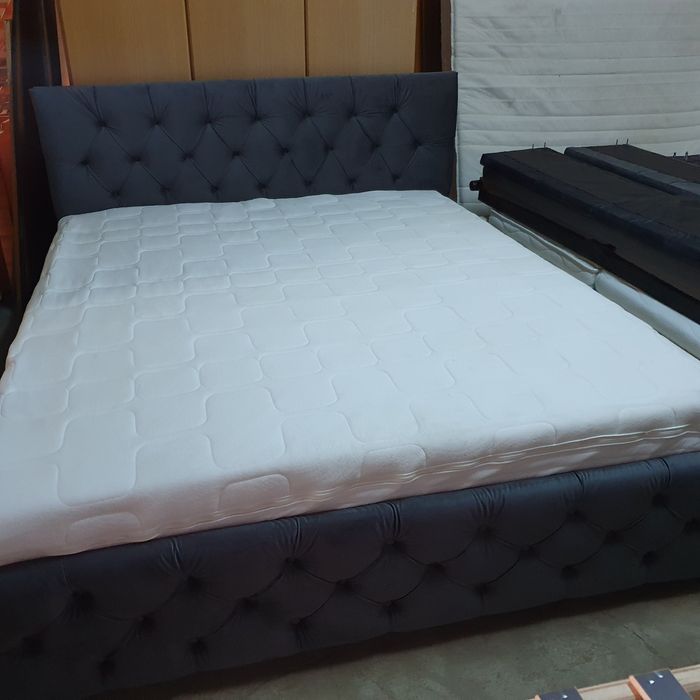 Pat dormitor tapițat 1.80m/2m gri închis