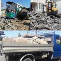 Demolare Evacuare MOLOZ cu miniexcavator, incarc moluz + transport