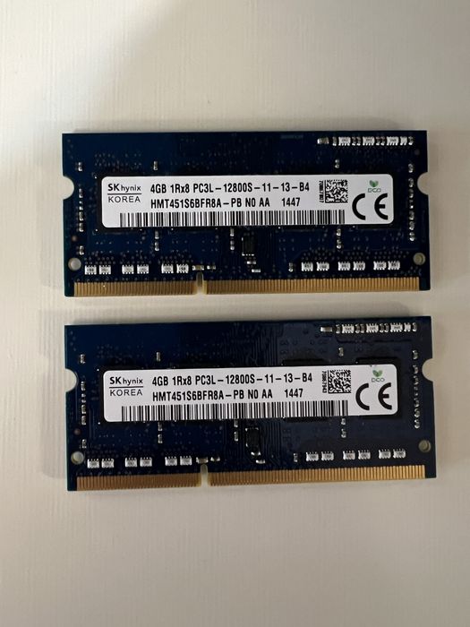 Memory RAM Laptop  SK hynic 2 x 4Gb DDR 3 PC3L 1600Ghz