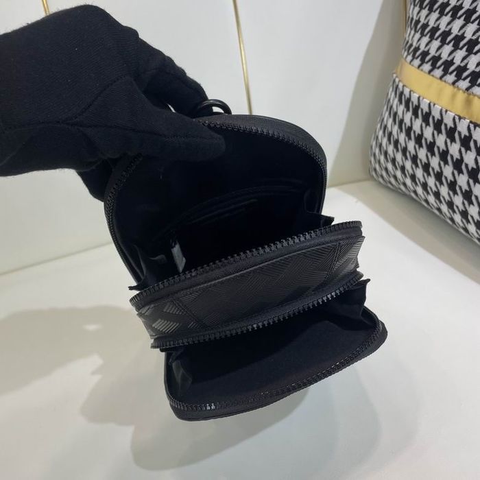 Montblanc medium on-body bag leather -черна кожена чанта