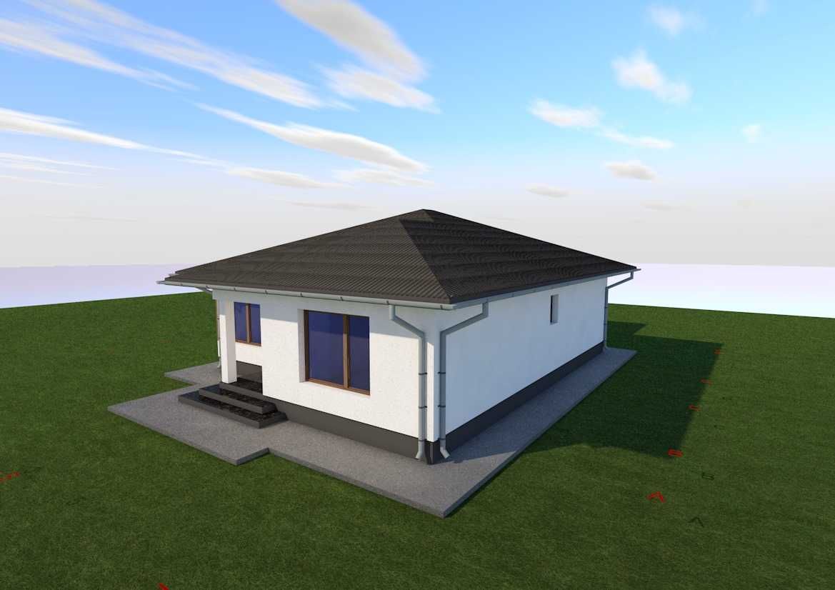Casa cu 3 camere (2 dormitoare), cu terasa, Lilieci, Bacau