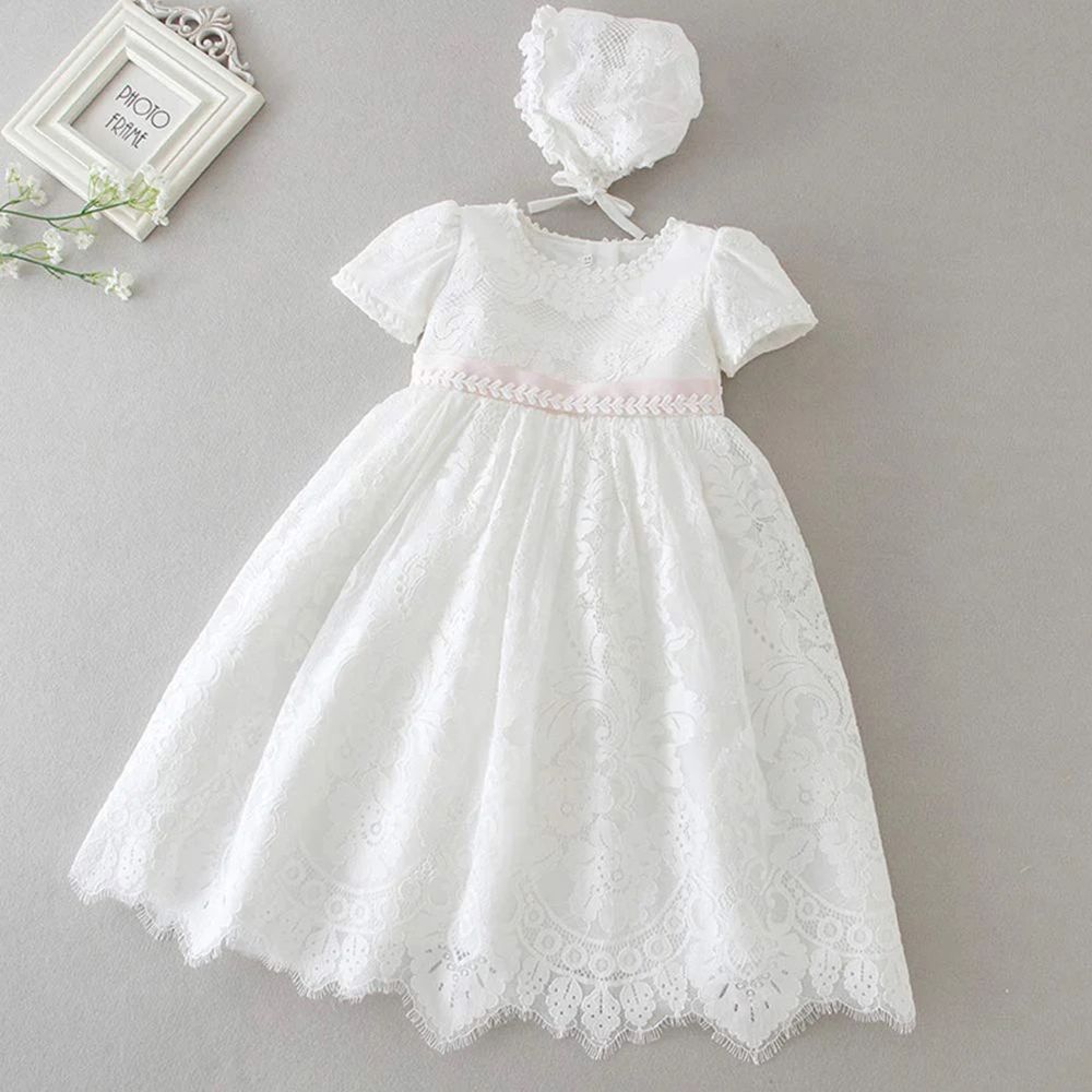 Бяла, детска рокля за официален повод, кръщене или сватба