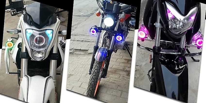 Фара для мотоциклов мопедов квадроциклов скутеров линза глазки LED