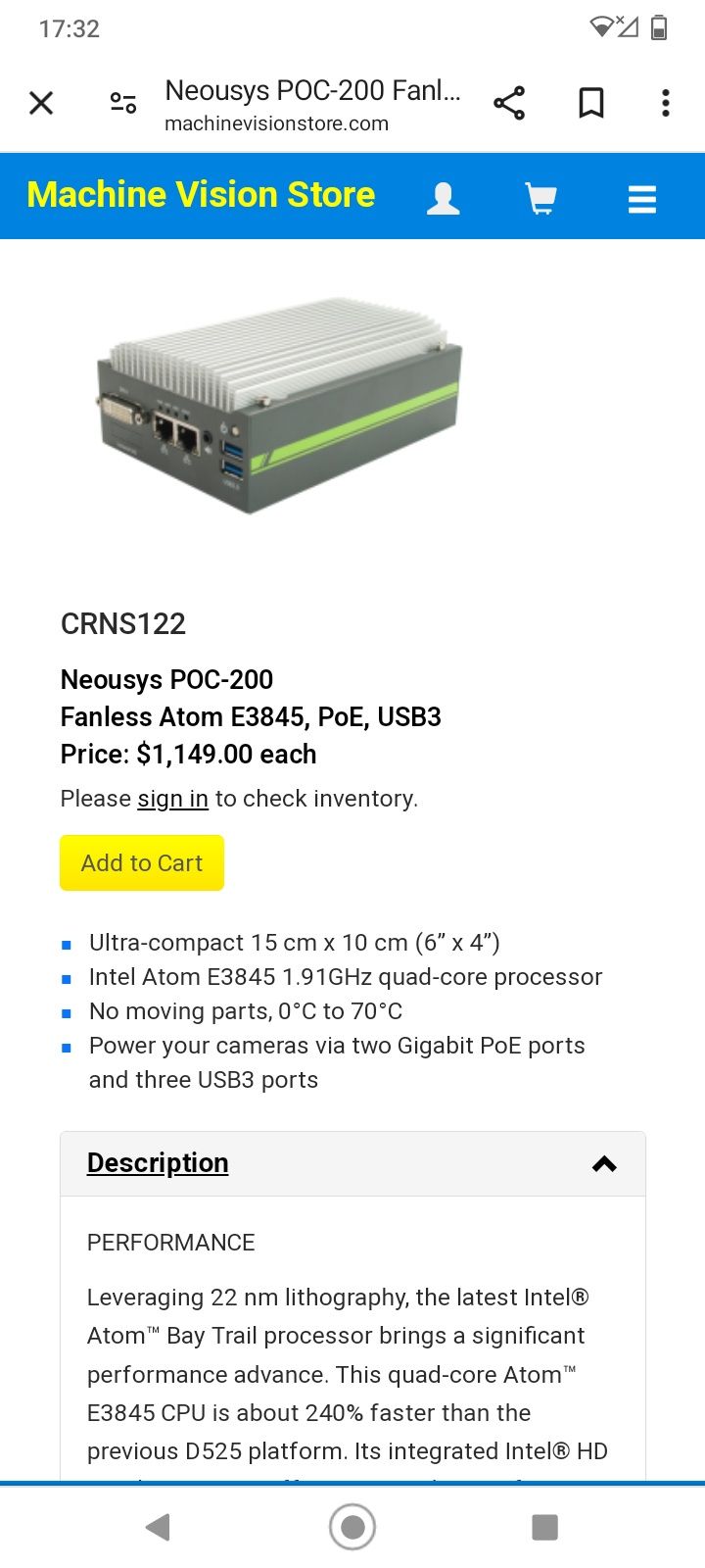 Schimb Mini PC ( calculator ) industrial. NEOUSYS POC-210