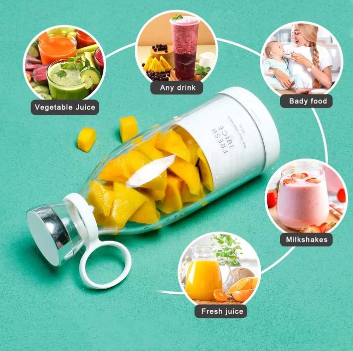 Blender portabil ideal pentru smoothie-uri și sucuri naturale