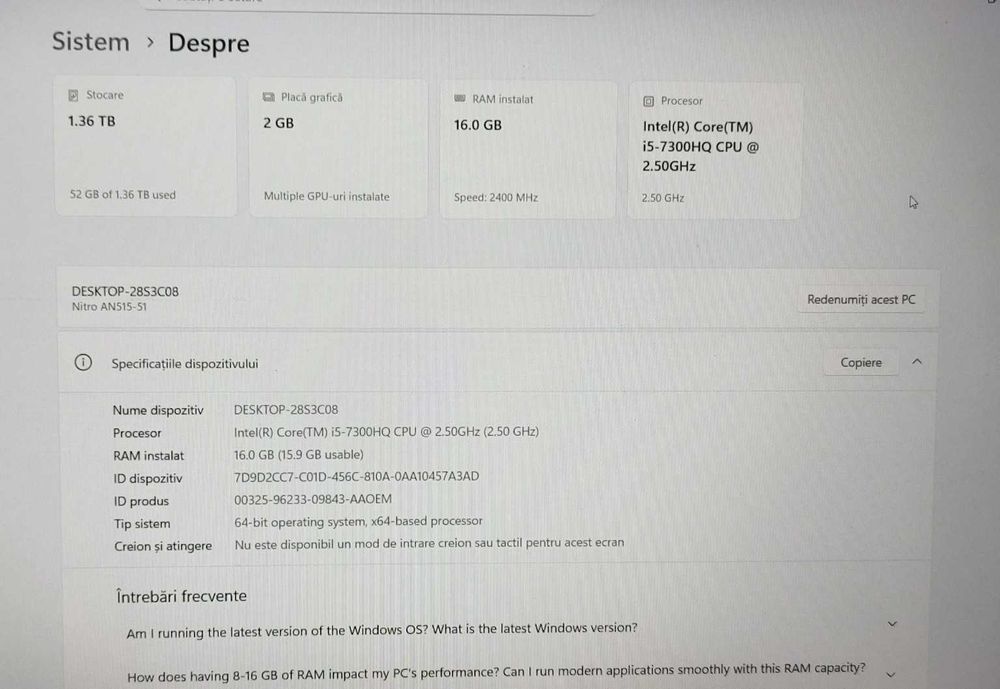 Acer Nitro 5 AN515 51