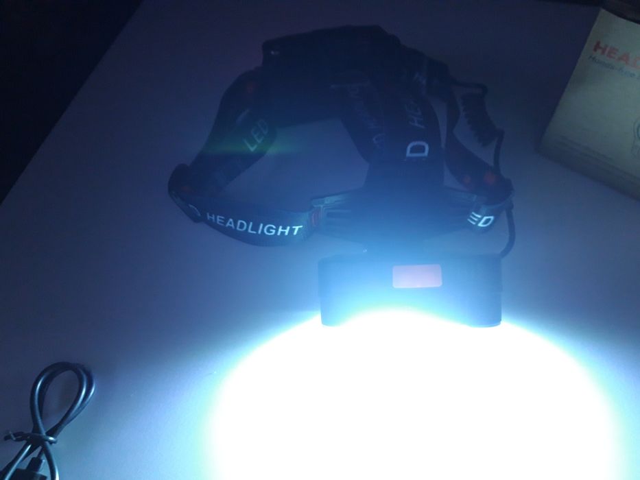 Lanterna Frontala 3LED T6 + COB LED Alb Rosu 2x18650 Slot USB