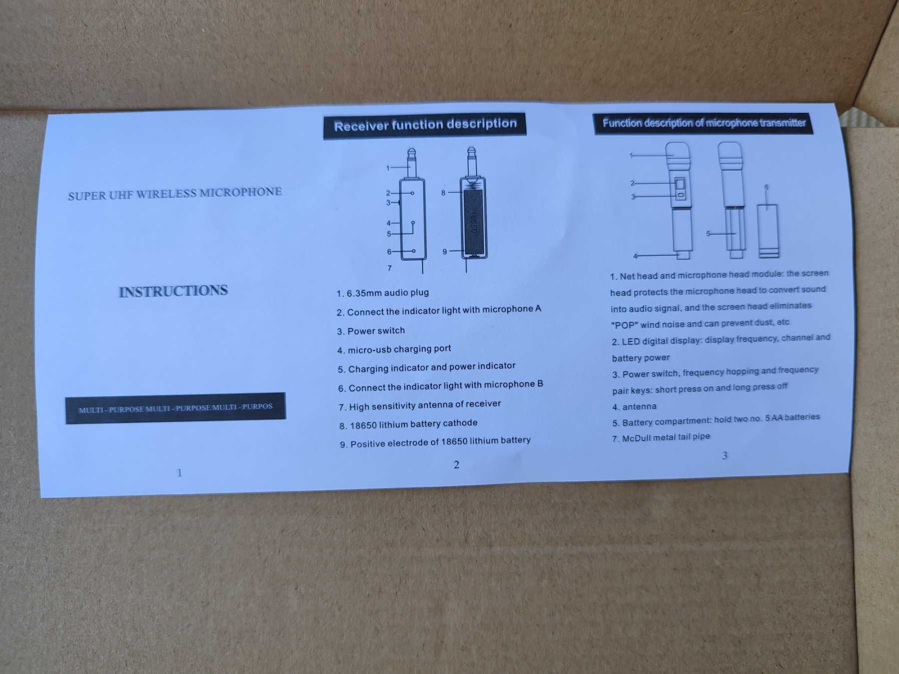 Безжични микрофони, UHF система за караоке с два микрофона