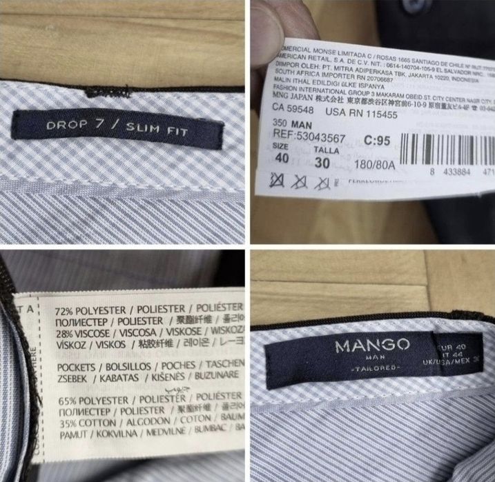 Pantaloni conici office / costum Mango, Barbati - W30 (40)