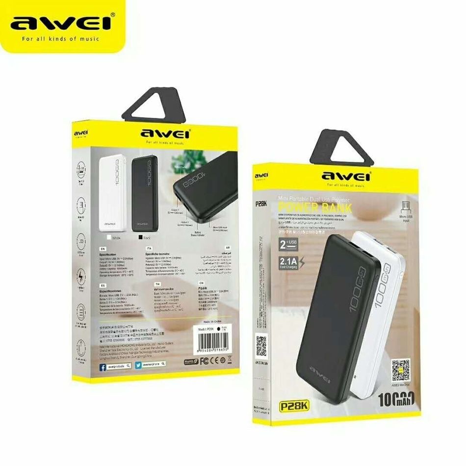 Външна батерия Awei P28K, 10000mAh, Super-Fast Charging