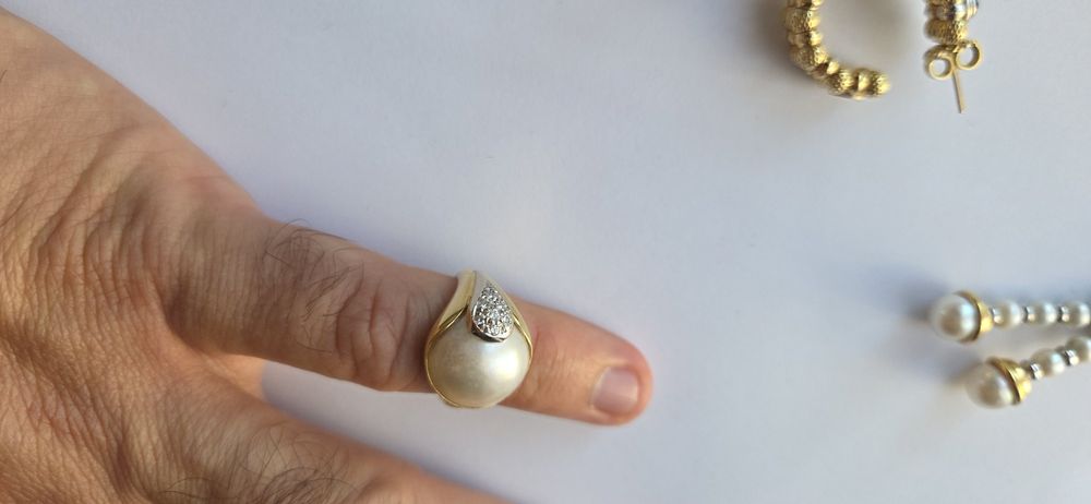 Set colier cercei bratara inel Zancan cu aur diamante safire perle