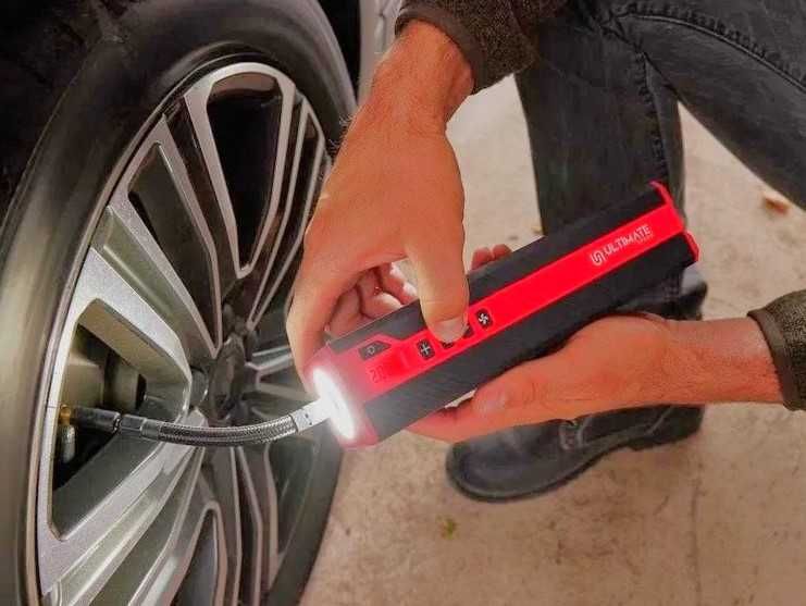 Compresor portabil cu acumulator, pentru masina, motocicleta bicicleta