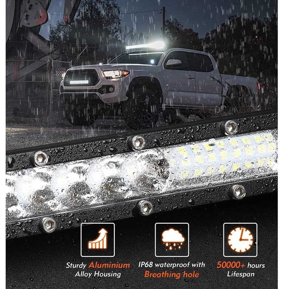 Ултра тънък диоден LED bar с комбинирана светлина, 72W, 12-24V, 27.5см