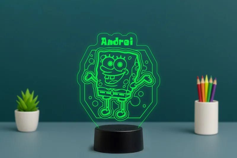 Lampa LED 3D Spongebob – 219 lei – Livrare Gratuită