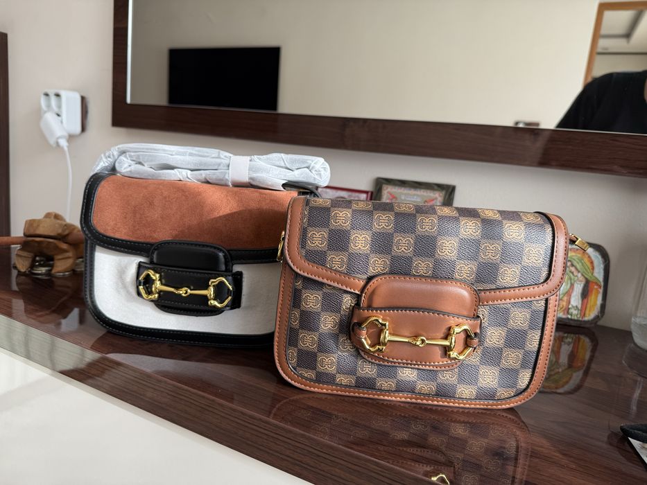 Чанти от естествена кожа по модел на Gucci