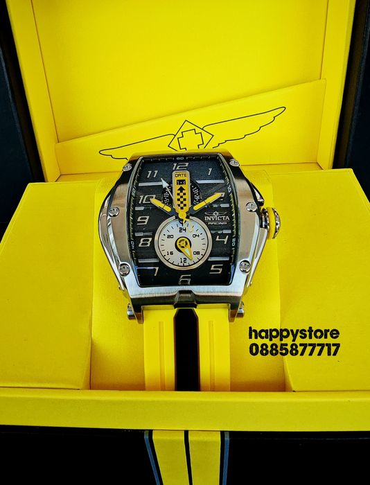 INVICTA Racing Monza Yellow steel 57mm, Инвикта нов ръчен часовник