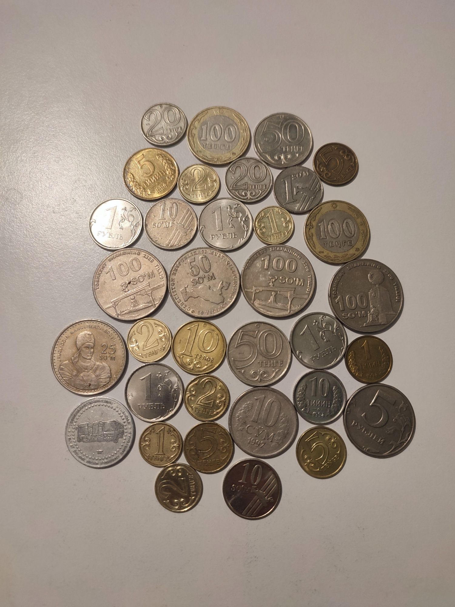 Монеты Узбекистана и Казахстана