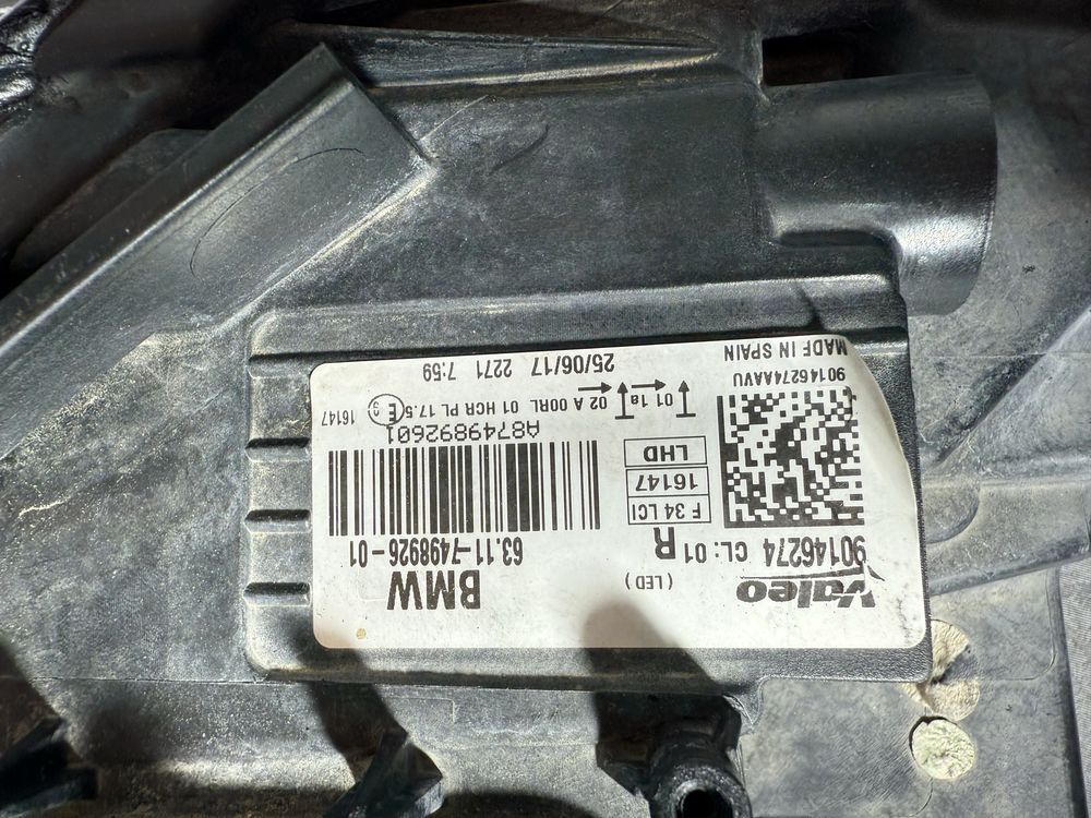 Far dreapta led bmw seria 3 gt f34