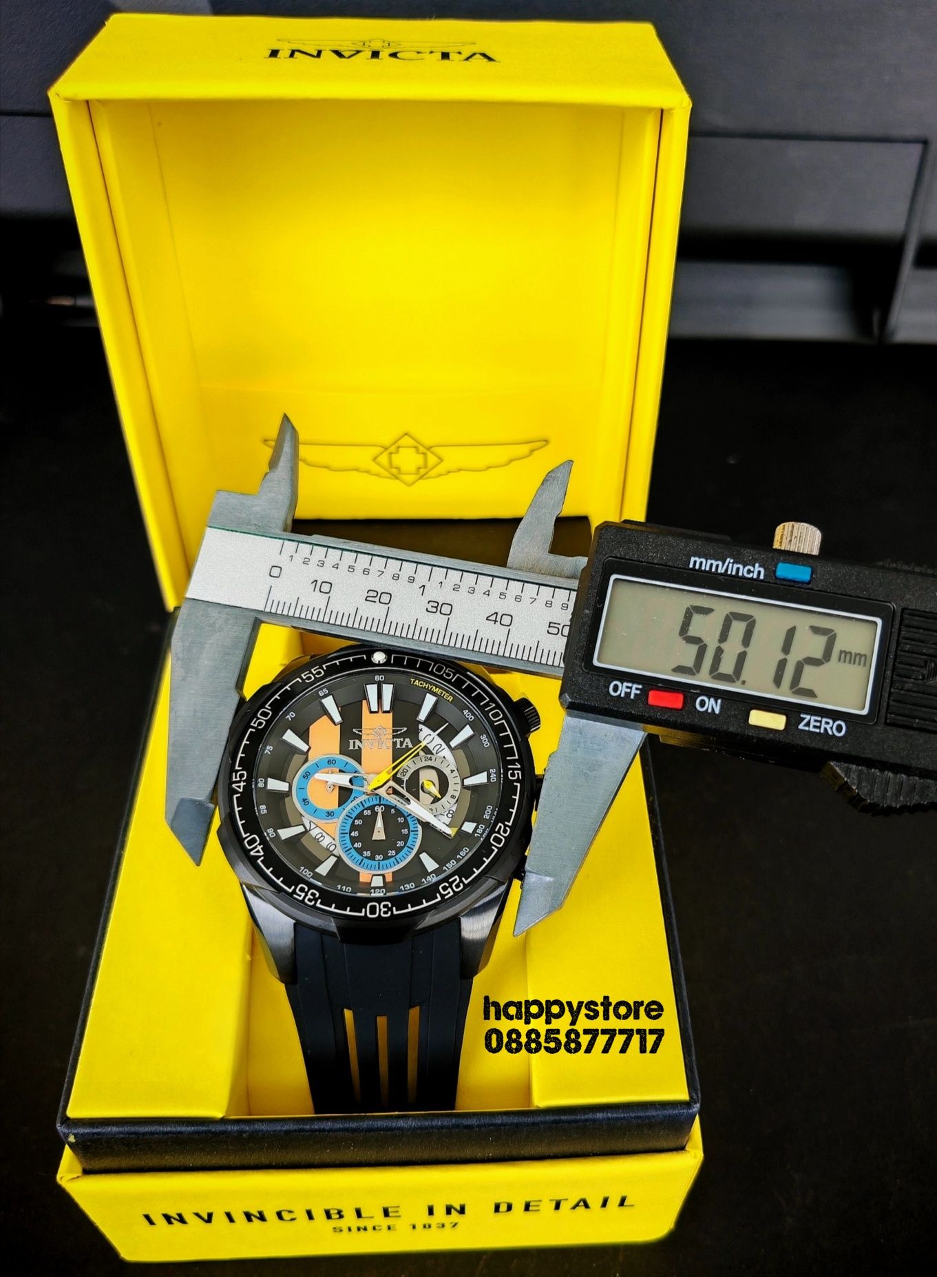 часовник INVICTA Racing Black 50 mm, Инвикта нов, ръчен часовник