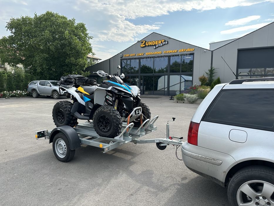 Ремаркета / платформи / колесари за превоз на мотори и АТВ под наем