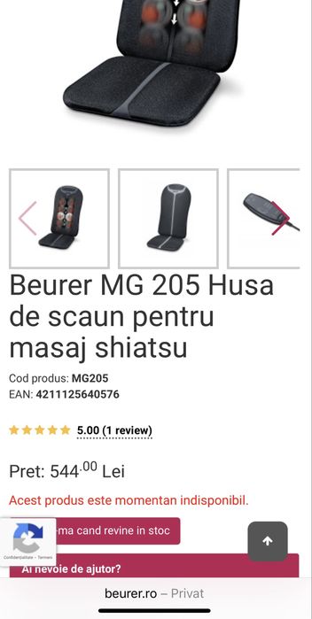 Husa scaun pentru masaj Beurer