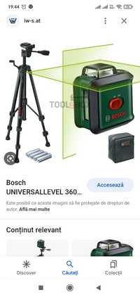 Nivela laser Bosch universal laser linie verde autocalibrabila cu tre