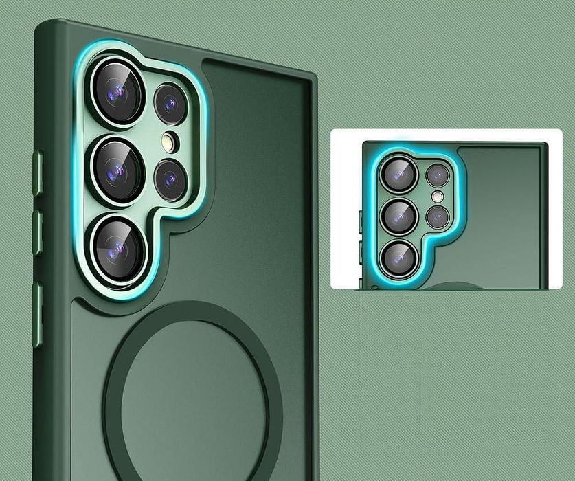 Матов magsafe кейс за samsung galaxy s25 ultra - зелен
