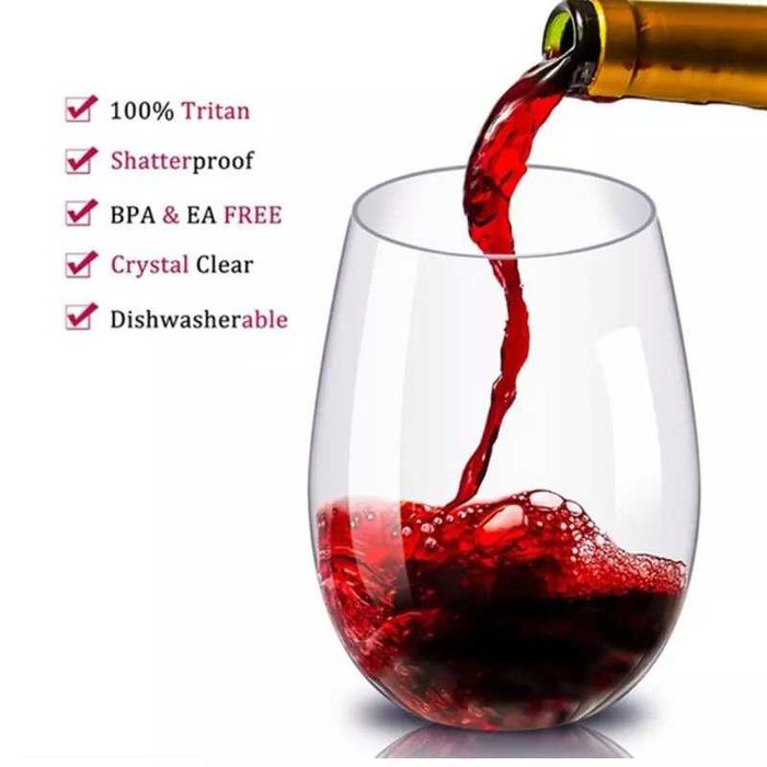 Pahare de vin plastic.4 buc. Nu se sparg. Noi ambalate!