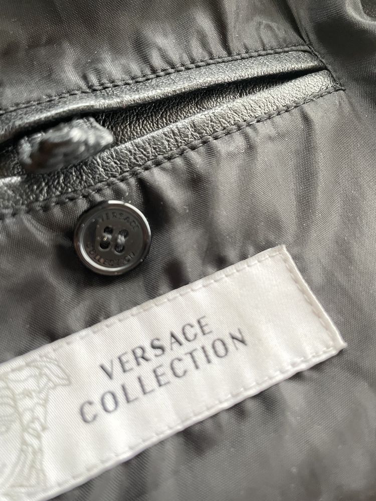 Versace Оригинално мъжко кожено яке sz.L/XL