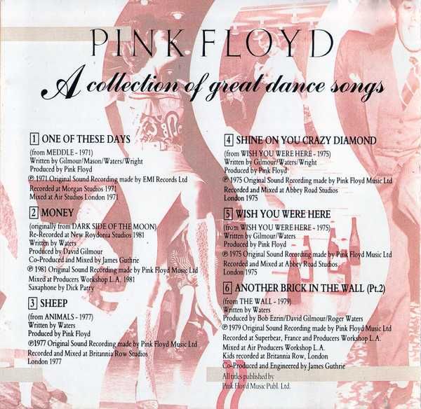CD Pink Floyd - A Collection of Great Dance Songs 1981