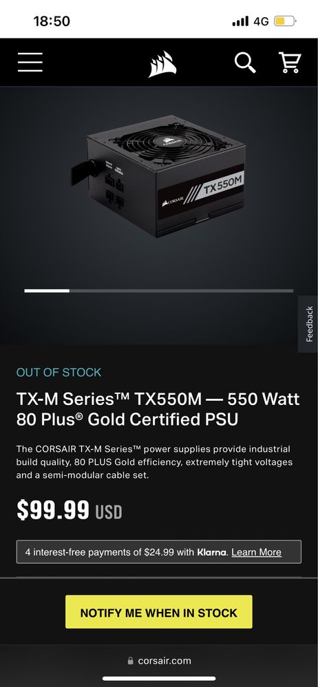 Sursa pc Corsair TX 550M