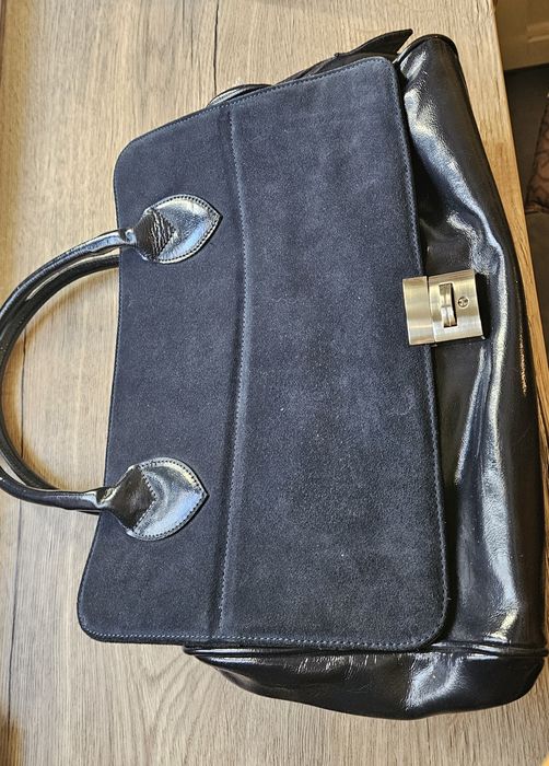 Geanta de piele bleumarin