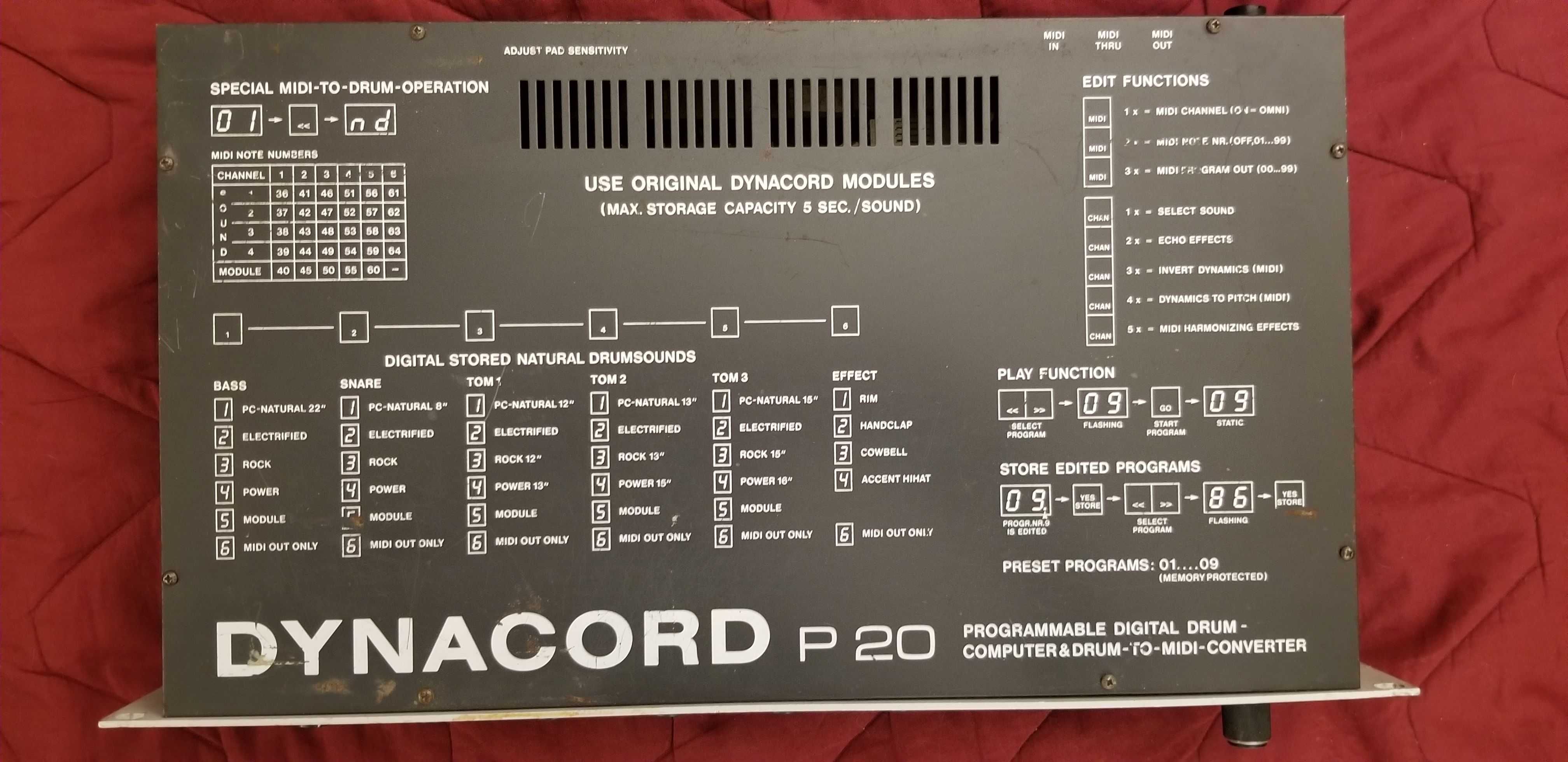 modul digital de tobe dynacord p20