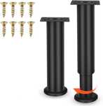 Set 2 picioare reglabile mobila, otel, 18-24 cm, baza cauciuc