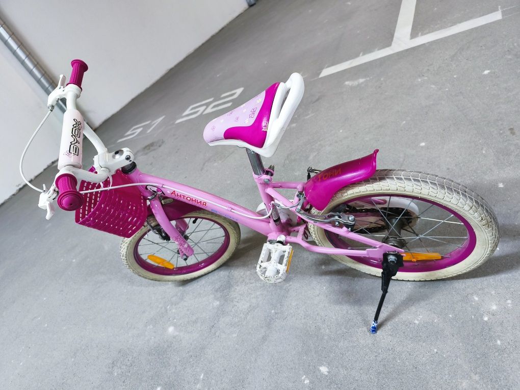 Детско колело BYOX Puppy Pink 16", Розово, велосипед за момиче