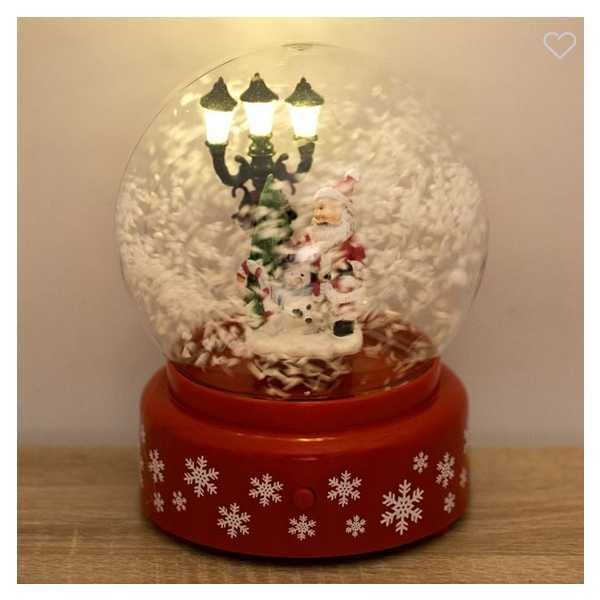 Коледна музикална снежна топка Mercado Trade, Дядо Коледа, 18см.