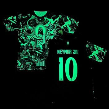 Флуоресцентна футболна тениска на Бразилия#Неймар#10!