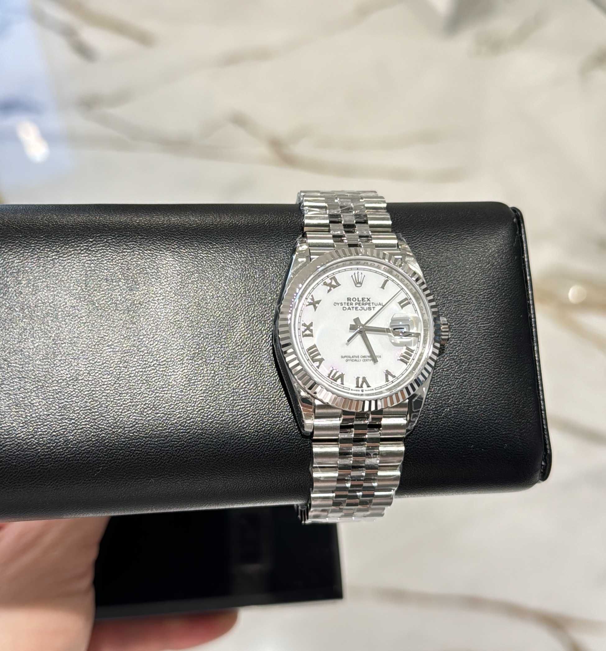 Rolex datejust 36mm сребро/римско
