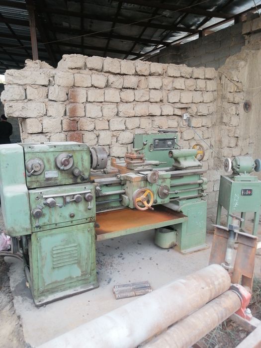 Токарный станок идеал холатда + тачилни чарх Такарни станок токирни