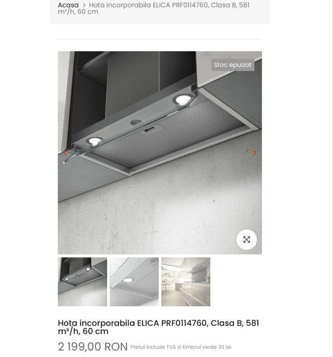 Hotă încorporabilă Elica BOXIN LXIX/A/60