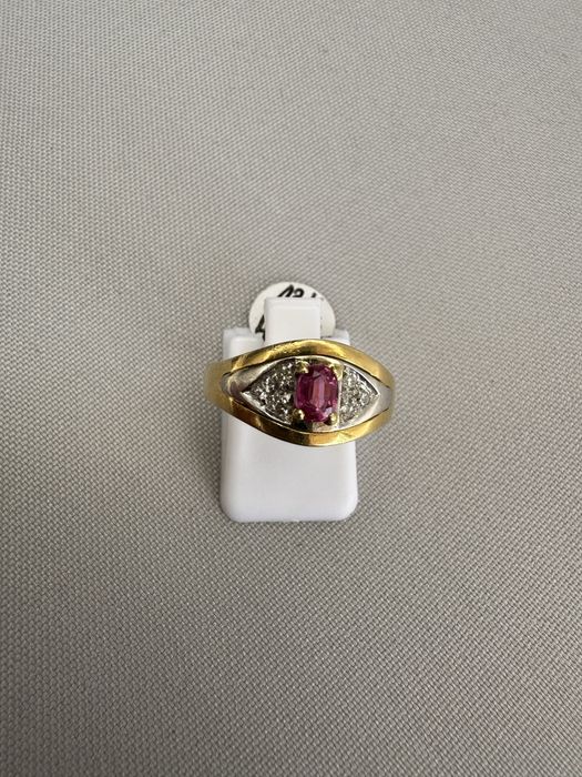 Inel aur rubin diamante