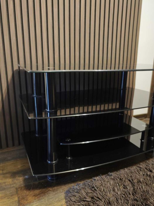 Стъклена холна ТВ маса /черна/