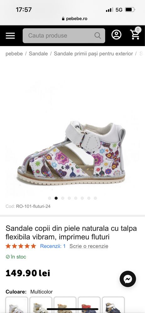 Sandale fetite piele